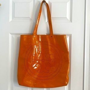 Tory Burch bright Orange patent leather bag